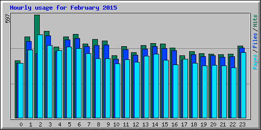 Hourly usage for February 2015