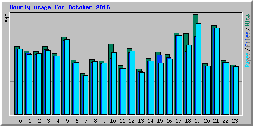 Hourly usage for October 2016