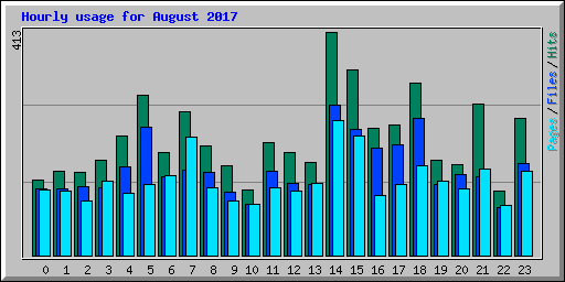 Hourly usage for August 2017