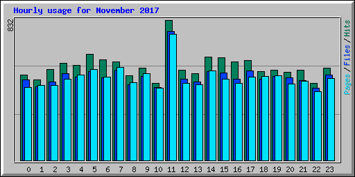 Hourly usage for November 2017